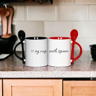 Custom 11 oz Mug with Spoon