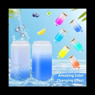 Custom 16 oz Frosted Color Changing Glass Can